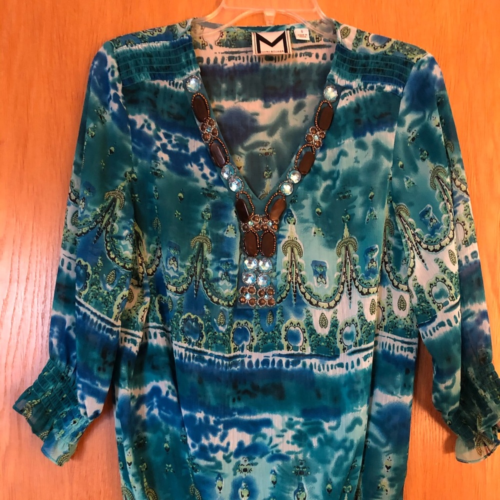 Tie Dyed/Jeweled Blouse